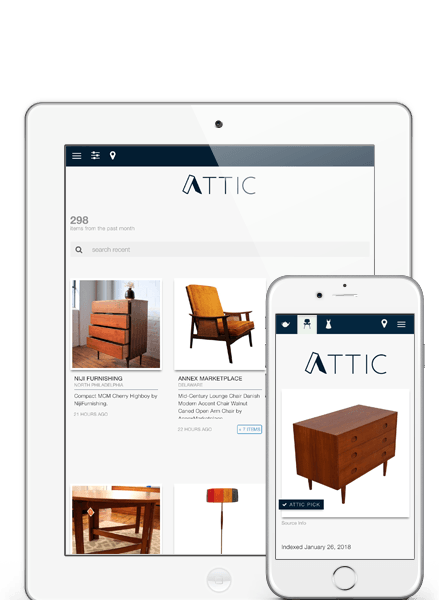 Homepage screenshot of ATTIC DC, a marketing and local commerce application and platform